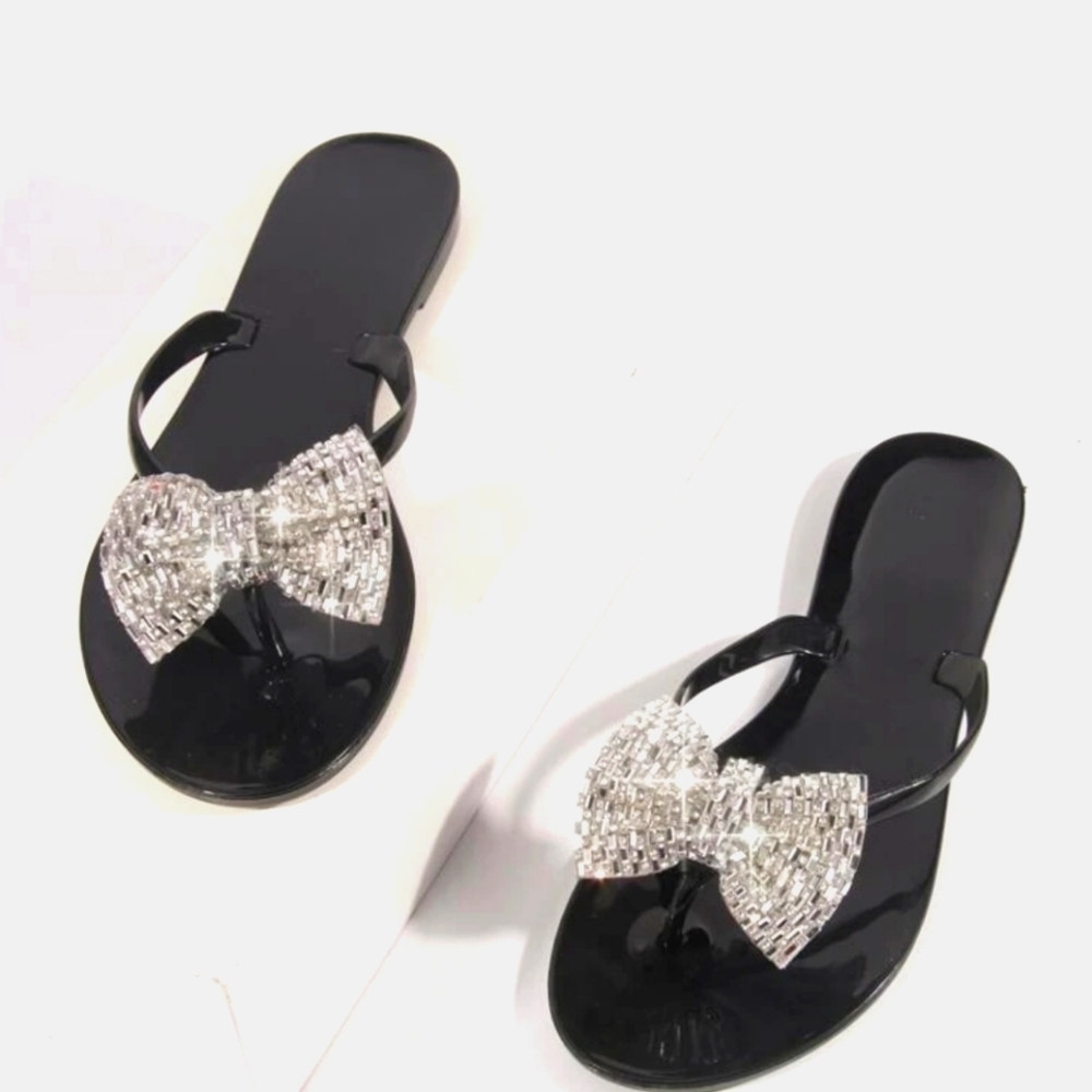 Rhinestone jelly sandals